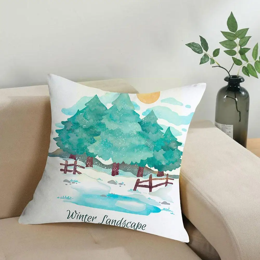 

Зимний чехол для подушки с принтом рождественский стиль мультяшная Подушка декоративный диван H2G1 чехол для диванной подушки домашний чехо...