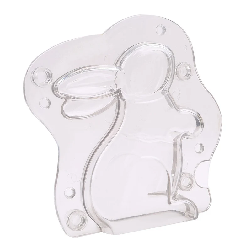 

3D Easter Bunny Plastic Chocolate Mold Polycarbonate Rabbit Candy Mold Cake Decorating Tools Easy DIY Gift For Easter F2