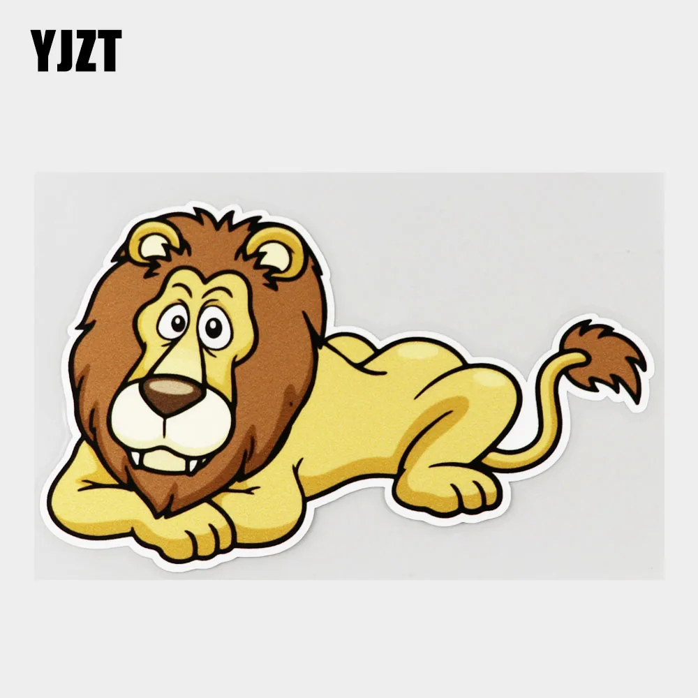 

YJZT 16.1CM×9.8CM Decal Funny Lion Lying On Tummy PVC Car Sticker 11C-0170
