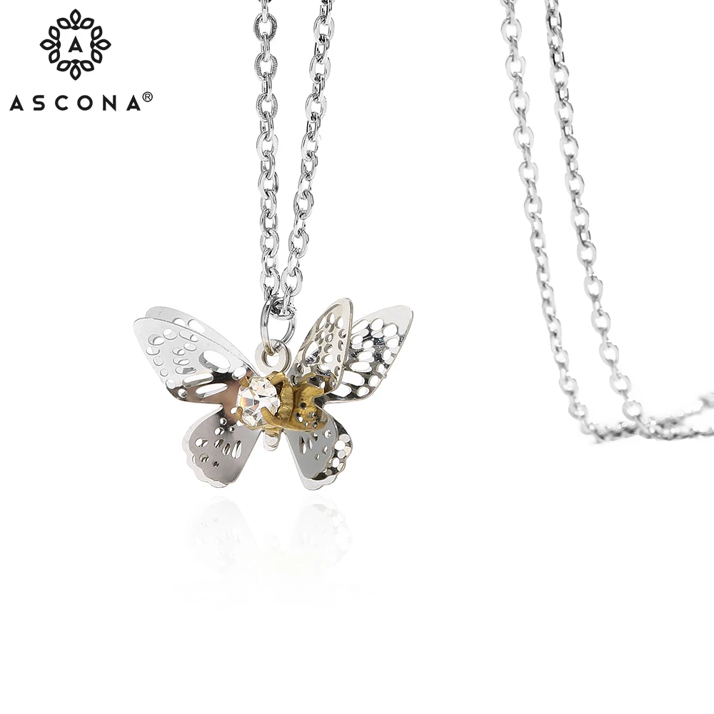 

ASCONA Butterfly Necklace Geometric Butterfly Pendant Necklace Necklace Chain Origami Butterfly Punk Commemorate Costume Jewelry