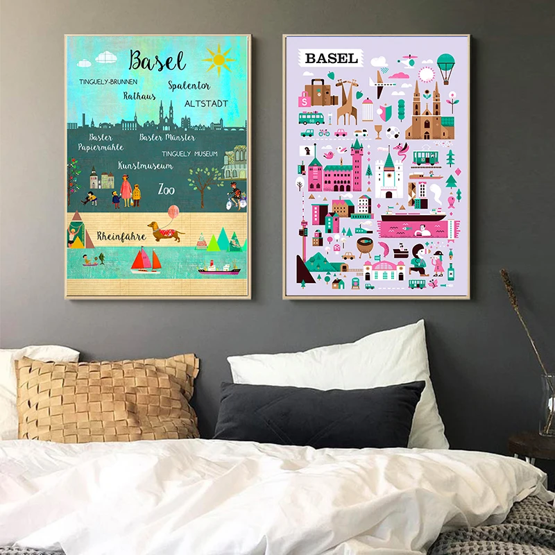 Базельский Лихтенштейн искусственная Картина на холсте винтажная картина