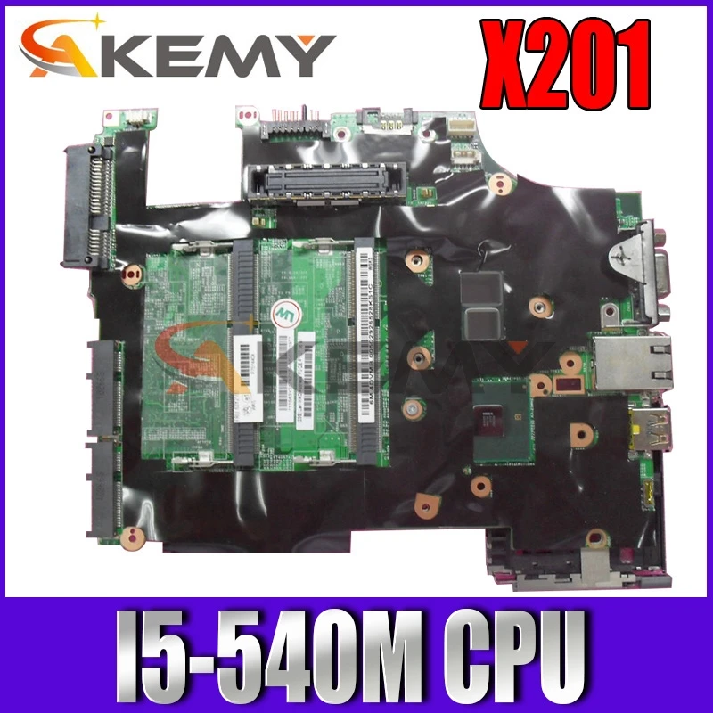 

Akemy For Lenovo Thinkpad X201 Laptop Motherboard 63Y2064 MAIN BOARD I5-540M CPU DDR3