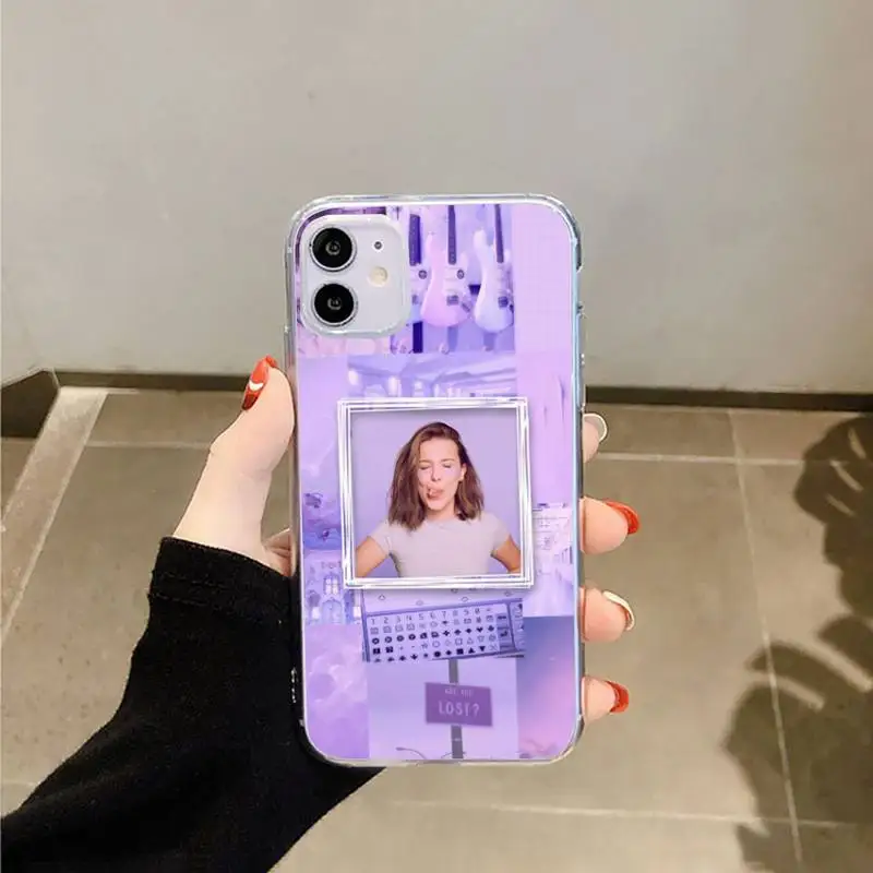 

Millie Bobby Brown Stranger Things Phone Case Transparent for iPhone 6 7 8 11 12 s mini pro X XS XR MAX Plus