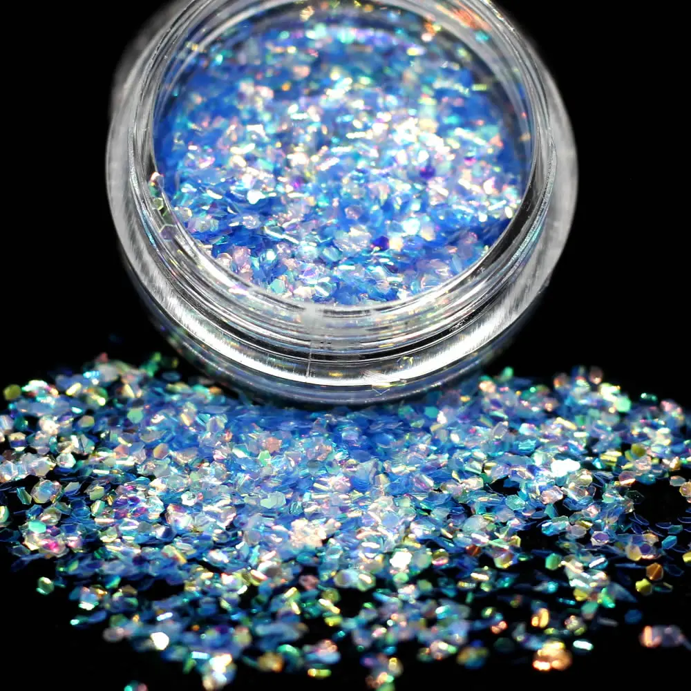 1 Box Kawaii Blue Sparkly Sequins Nail Rhinestone Small Irregular Beads 3D Art Decoration In Wheel Accessories | Красота и здоровье