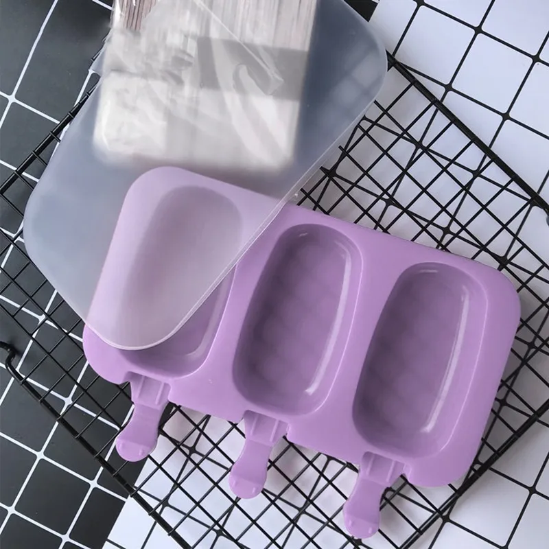 

Summer Silicone Ice Cream Mold Reusable Ice Cubes Tray Frozen Popsicle Molds Ice Cube Maker Ice Cream Mould Tools