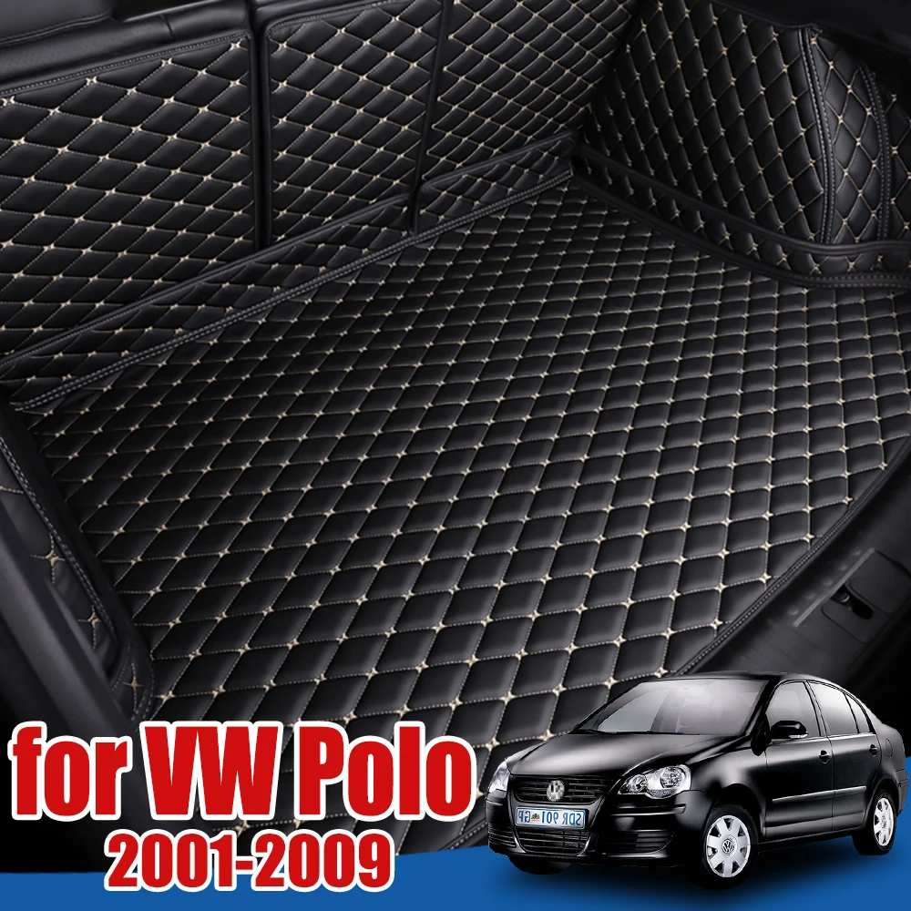 Багажнике лоток протектор для пола Volkswagen VW Polo Vivo Mk4 седан 2001 2009 Коврики багажника