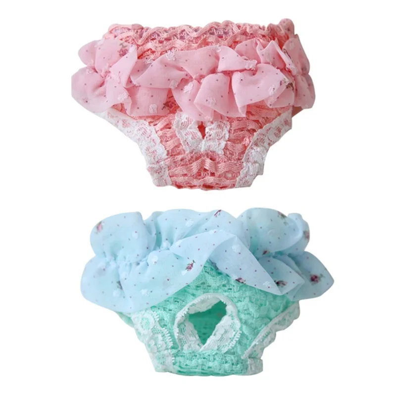 

Dog Sanitary Diaper Pants Lace Physiological Washable Reusable Female Dog Shorts Panties Menstruation Underwear For Dogs