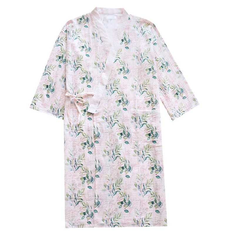 Новинка Женская длинная одежда из крепа для сна с длинным рукавом и принтом
