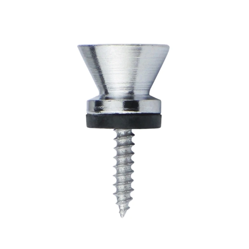 

Guitar Bass Chrome Metal End Pin Strap Buttons Locks Cushion Screws (16Pcs)