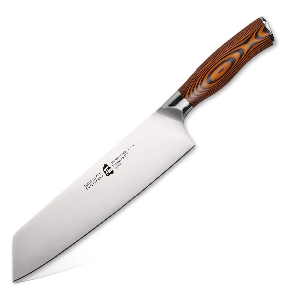 

TUO Cutlery Kiritsuke Knife -German HC Stainless Steel Vegetable & Meat Cleaver Kitchen Knife - Ergonomic Pakkawood Handle -8.5"