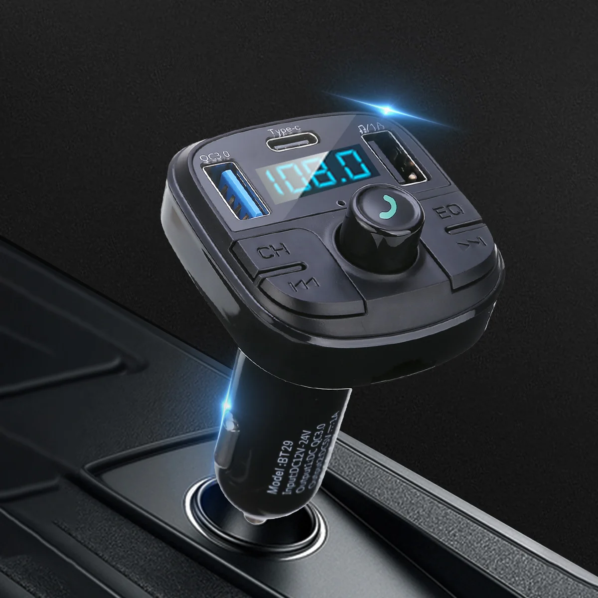 Беспроводной fm-передатчик с поддержкой tf-карты громкой связи USB зарядное