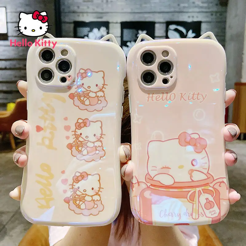 

Hello Kitty Small Waist Phone Case for iPhone13 13Pro 13Promax 12 12Pro Max 11 Pro X XS MAX XR 7 8 Plus Blu ray Cover