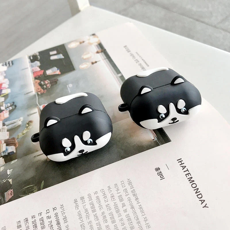 

3D чехол с мультяшными животными, собаками, Хаски для AirPods 1 2 pro, зарядная коробка, мягкий силиконовый беспроводной Bluetooth-наушник, защитный чех...