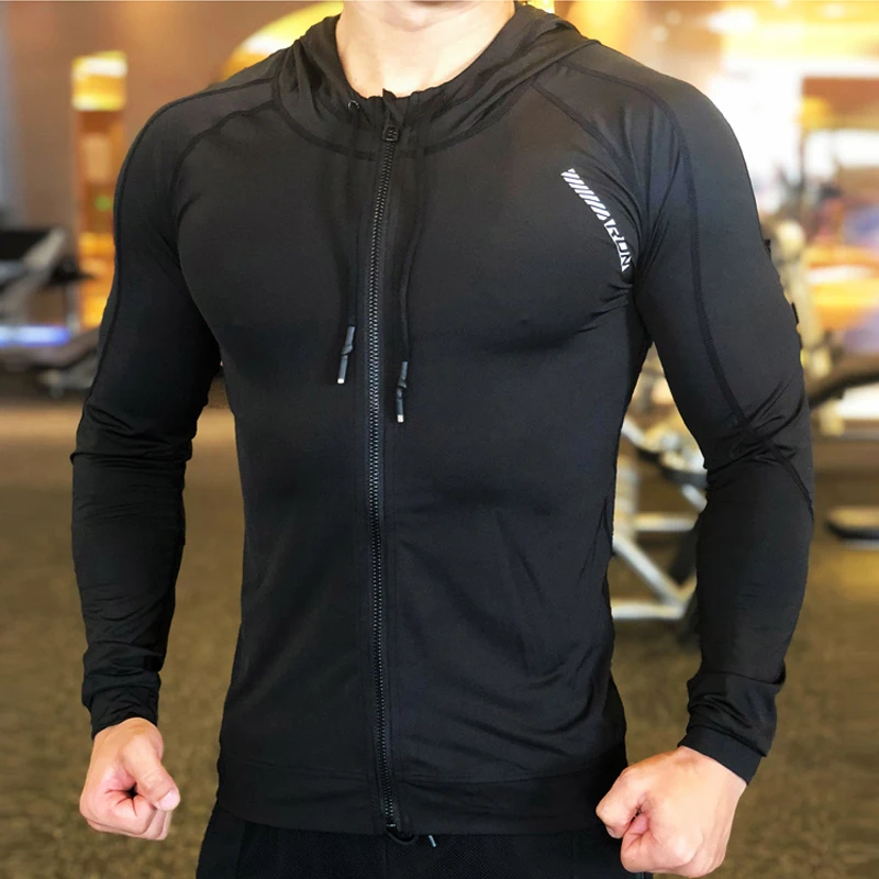 

New Men Brand Hoodies Gym Sport Running Training Fitness Bodybuilding Sweatshirt Outdoor Sportswear Male Hooded Jacket Dry Fit