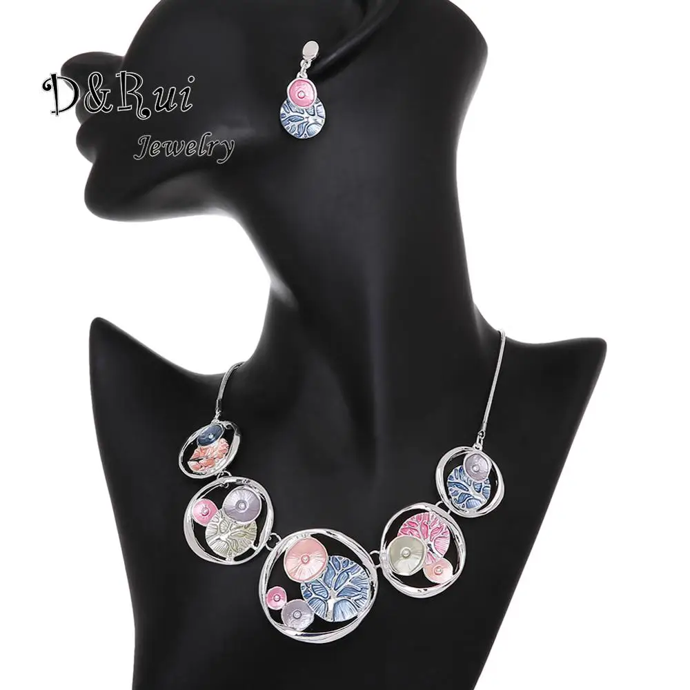 Женский изысканный эмалированный кулон в форме дерева колье чокер из сплава