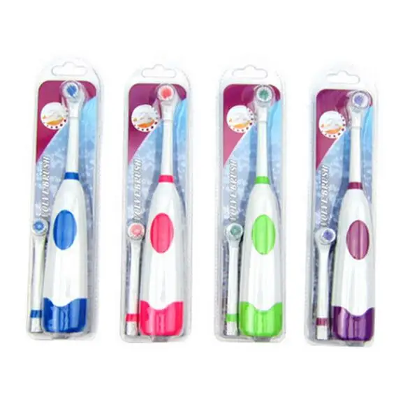 

1 Set Electric Toothbrush With 2 Brush Heads Battery Operated Oral Hygiene No Rechargeable Teeth Brush For Children