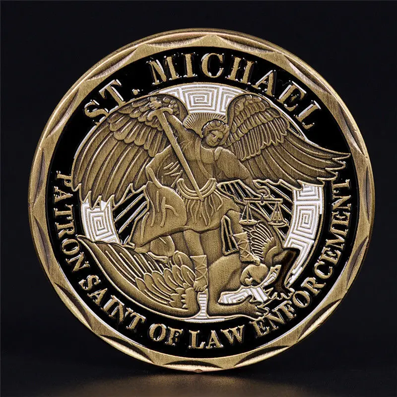 

1pcs Michael Police Officer Badge Patron Saint Commemorative Challenge Coin Art