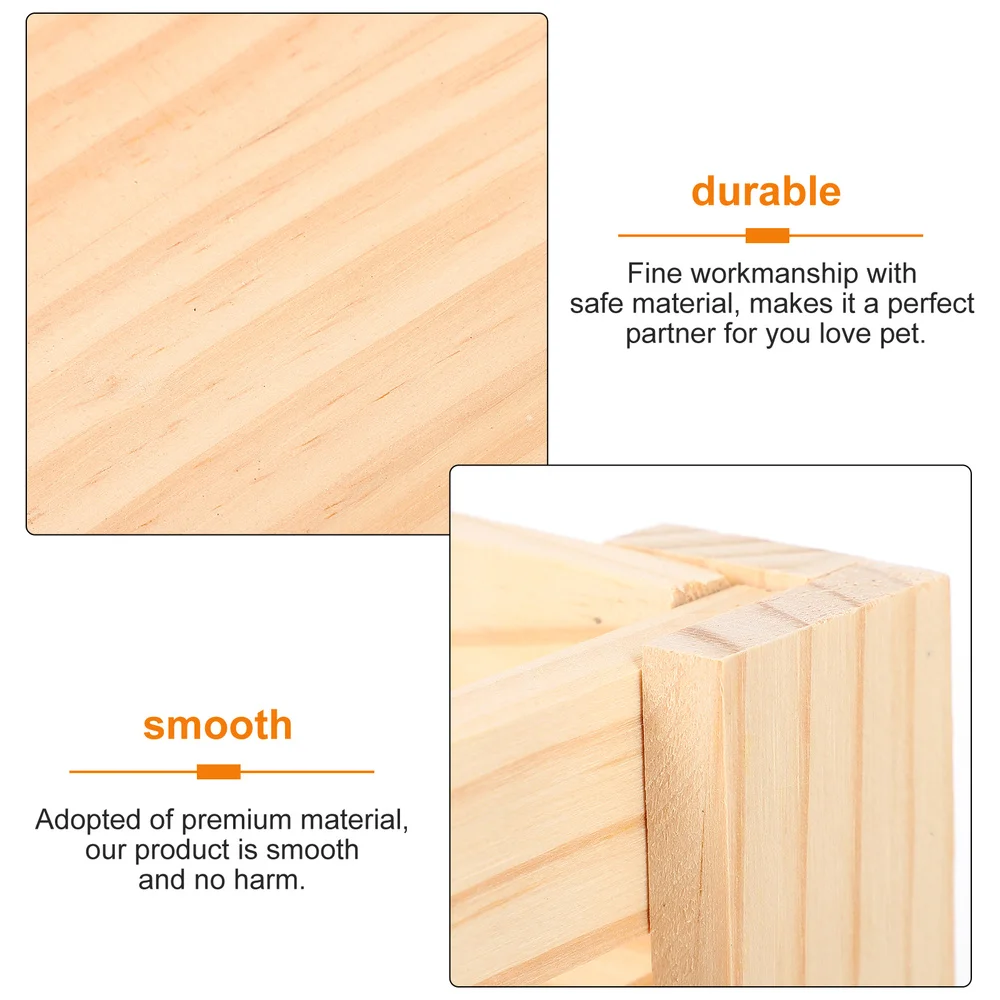 

Wood Rabbit Feeder Hay Rack Bunny Manger Chinchilla Small Animal Sleep Nest