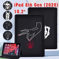 pu leather case for apple ipad 8 2020 8th generation 10 2 inch tablet stand cover case free stylus