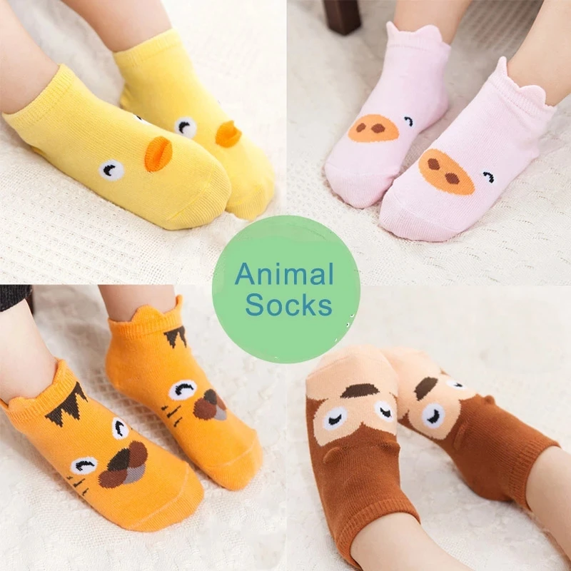 0 2 Years Old Boys and Girls Cotton Cartoon Socks Children Animal Socks Newborn anti slip Socks Floor Socks