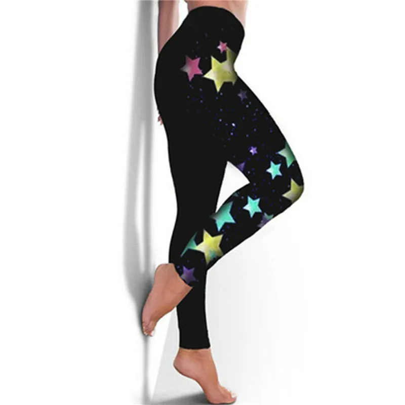 

Летние Леггинсы для йоги, женские модные леггинсы с высокой талией и принтом музыкальных нот, облегающие эластичные удобные леггинсы для фи...