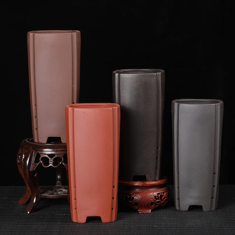 Цветочный горшок с фиолетовым песком средний Лотос классический для суккулентов