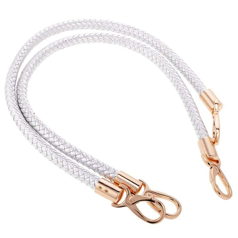 

2 Pair Of Bag Accessories Ladies Adjustable Wallet Tote Bag Handle Bag Handle 60Cm - Silver & Black Gold