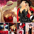 5D алмазов картина женщина перекрестной стежка Наборы полный дрель квадратный алмаз вышивка портрет из мозаики картины из Стразы Декор подарок