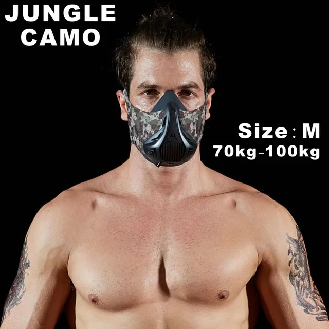 Jungle Camo M FDBRO Беговая Спортивная маска для фитнеса, тренировки, сопротивление поднятию, кардио, выносливость, Спортивная маска для фитнеса, тренировок, Спортивная маска 3,0 - Цвет: Jungle Camo M