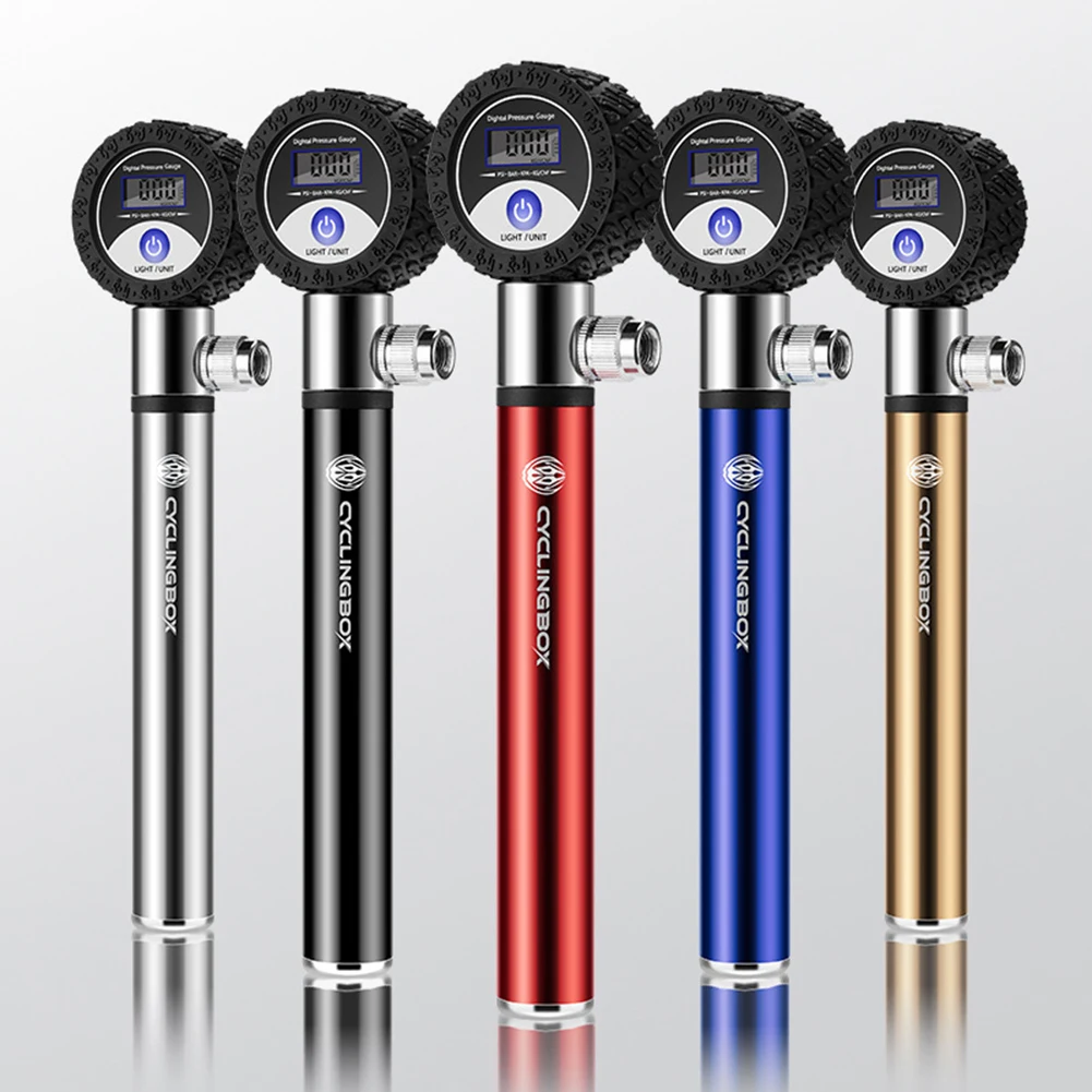 Велосипедный мини насос с манометром 4 шт. для клапана Schrader/Presta psi аксессуарами