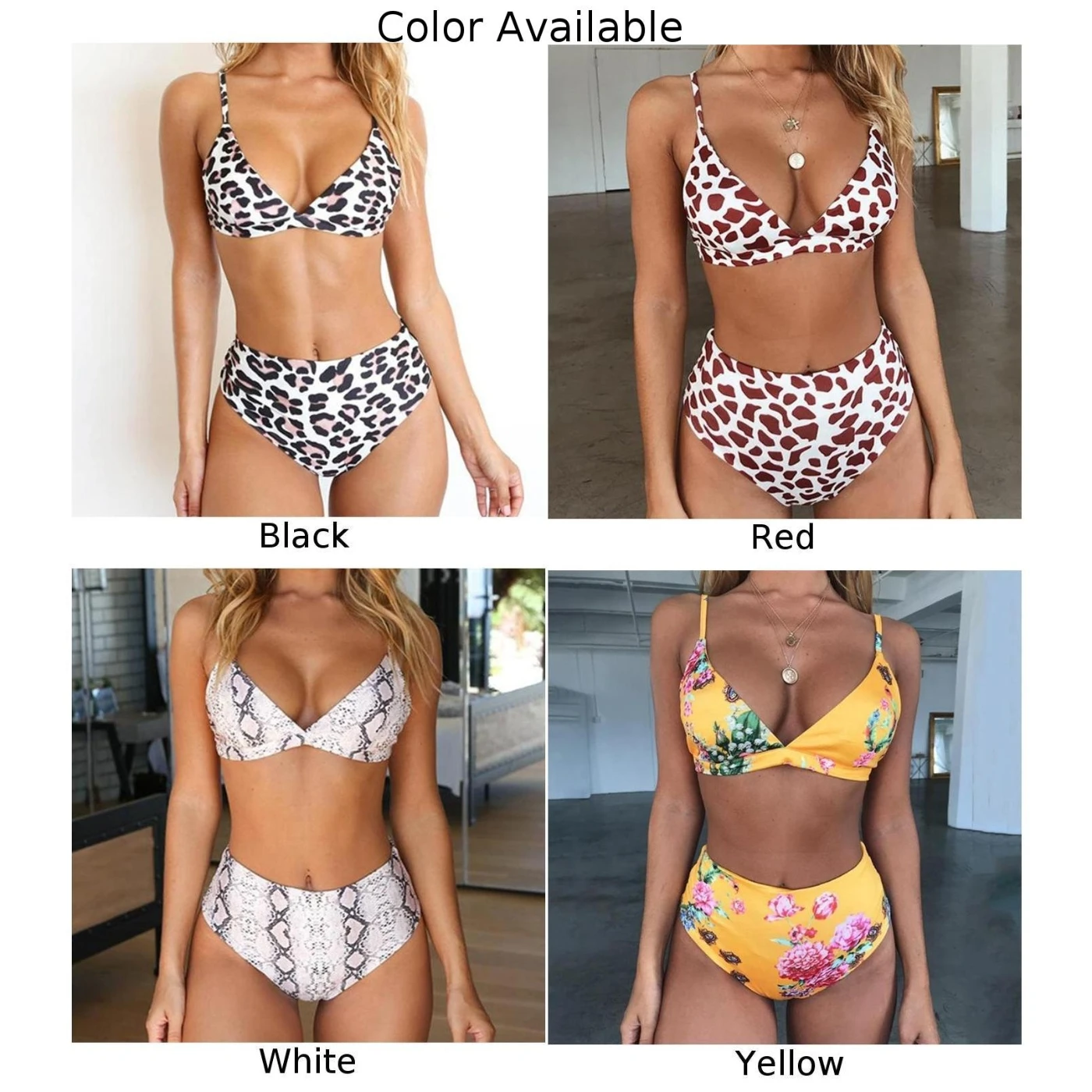 

Women Brazilian Bikini Set Sexy Leopard Bandage Push-Up Padded Swimwear Swimsuit Bathing Summer New Serpentine Beach Wear Mujer