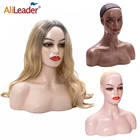 Alileader черный Реалистичная манекен головы с плеча Высокое качество женский манекен головной парик Дисплей голова манекена