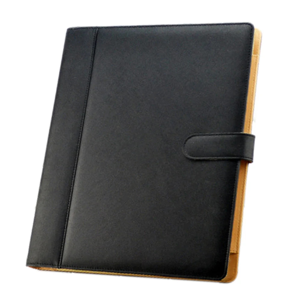Black A4, 3 отверстия, папка из искусственной кожи, папка для документов, органайзер с держателем, калькулятор для бизнеса, офиса, школы - Цвет: Black