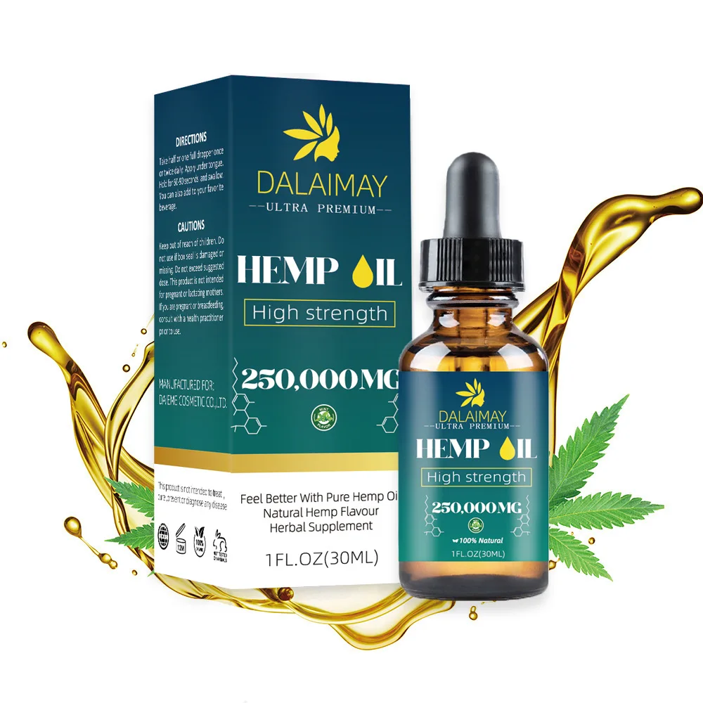 

2500000mg hemp seed oil essential oil organic herbal drops body massage stress relief oil skin care helps sleep 30ml