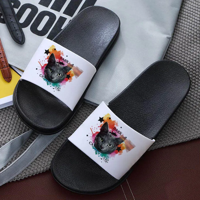 

Aesthetic Cute Cat cartoon Print Women slippers Korean version Harajuku Lady slippers casual slippers Comfort indoor slippers