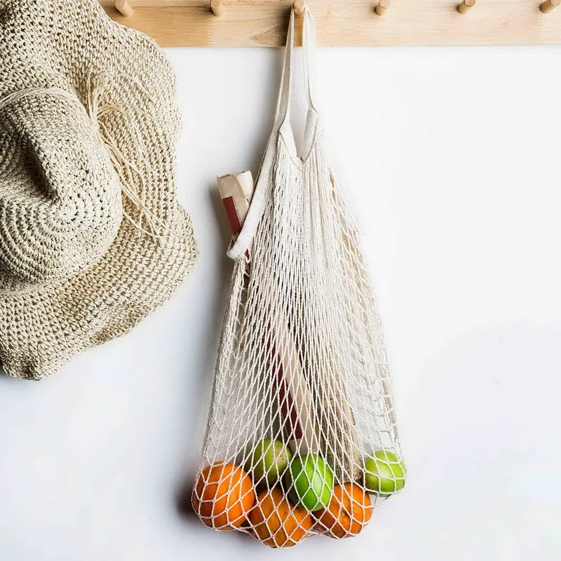 Многоразовая зеленая сумка для покупок с фруктами продуктовый магазин