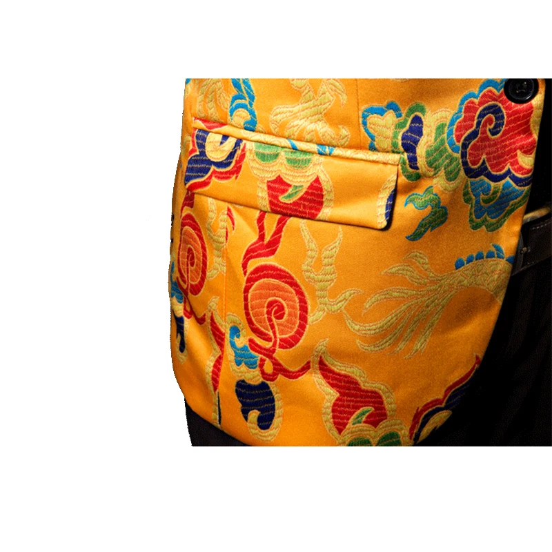 Мужской модный золотистый Блейзер Shenrun куртка с китайским драконом мужской