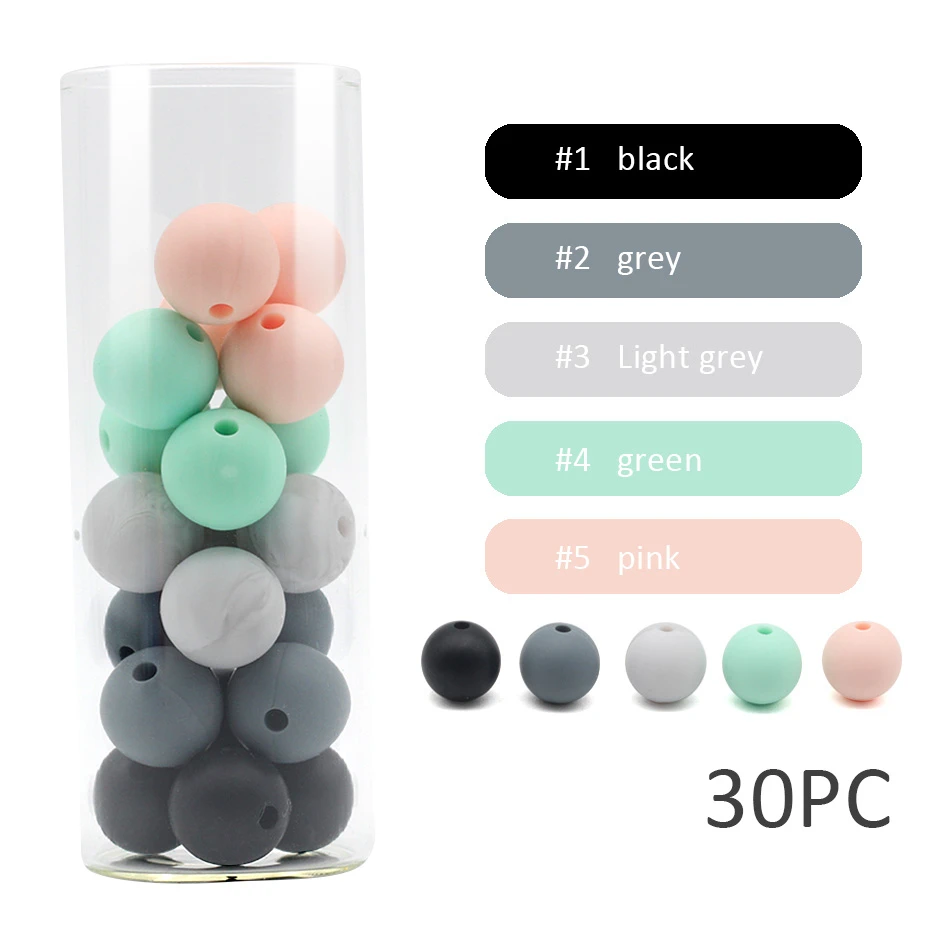 Black-marble 30 шт. Цвет силиконов бусов аксессуар круглой формы бусины Еда Класс бусы, сделай сам, ювелирное изделие Прорезыватели для зубов медсестра бусины 12 мм - Цвет: Black-marble
