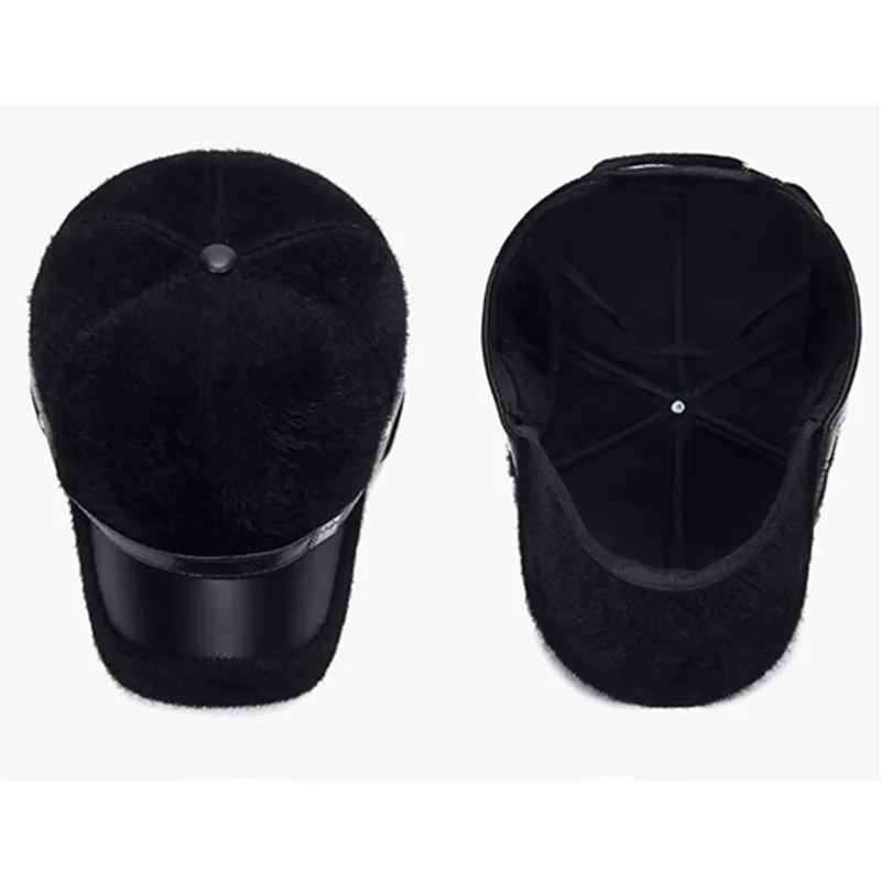 

SHALUOTAOTAO Dad's Hat Winter Thermal Thicken Earmuffs Baseball Cap For Men Adjustable Size Fashion Imitation Hair Leisure Caps