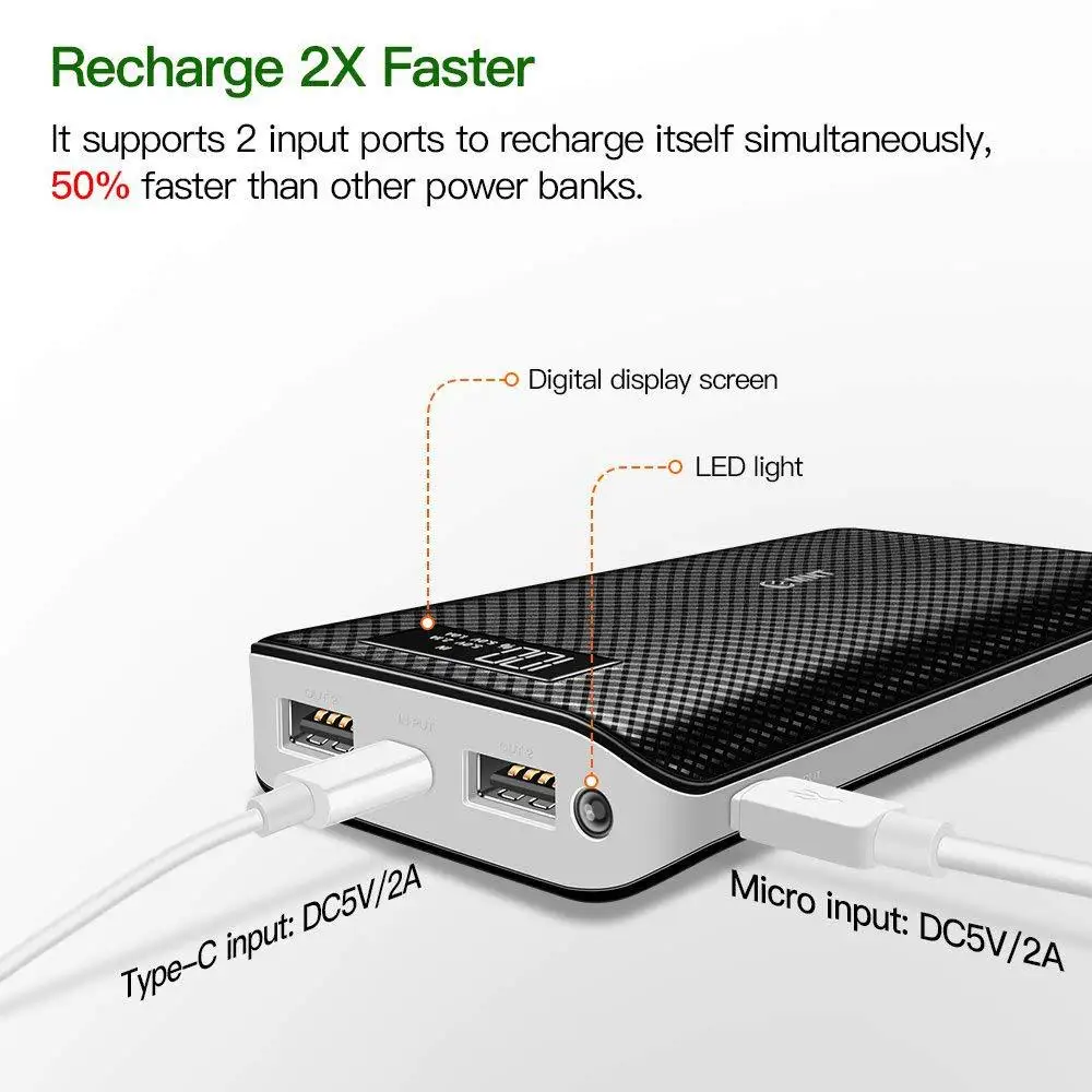 Xiao mi type-c Usb 2 QI 30000 мАч Внешний аккумулятор водонепроницаемый аккумулятор портативный внешний аккумулятор для Xiaomi mi Iphone повербанк