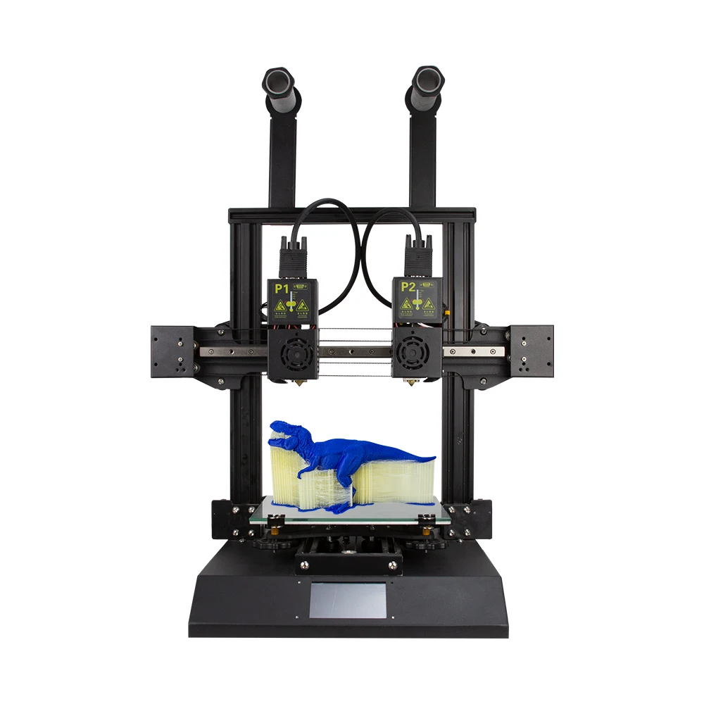 Bestellen Hände 2 FDM 3D Drucker Kit Mit 3,5 Zoll Bunte Bildschirm Dual Extruder & Düse Leistungsstarke Mainboard/Modulare Xaxis/Extrusion Motor