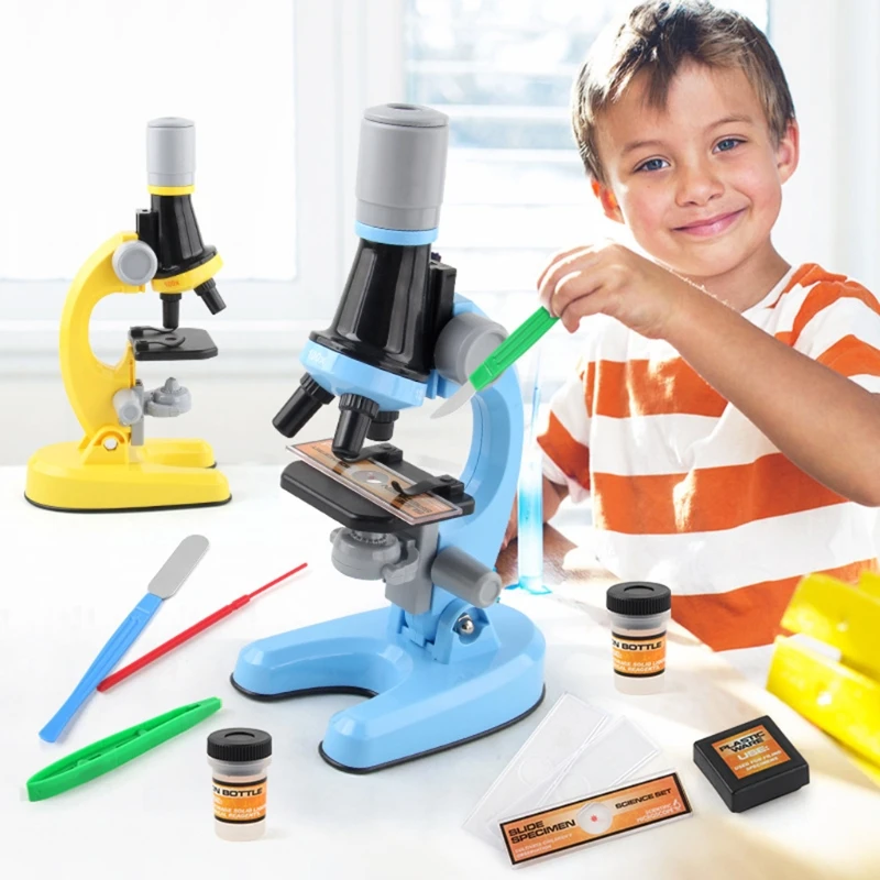 

Microscope Kit Lab LED 100X-400X-1200X Home School Science Educational Toy Gift Refined Biological Microscope for Kids Child