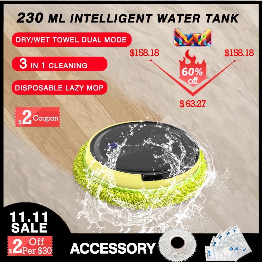 

Mopping Robot Sweeping Cleaner Electric Water Tank 4000mAh Without Washing Cloth For Floor No Vacuum Machine Floorcloth Cleaning
