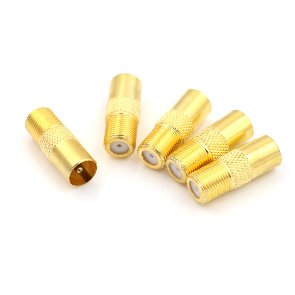 5 шт./лот коаксиальный радиочастотный адаптер Разъемы ТВ с внешней резьбой штекер