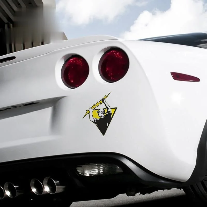 

13cmx11cm PVC Funny electrician Vinyl Car stickers Decals Motorcycle Accessories Car-Window Decorative Goods