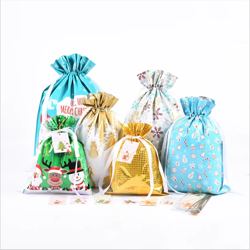 

1 шт. рождественские подарочные пакеты с Санта-Клаусом, украшение для конфет, подарочная упаковка, сумка для хранения, детские подарочные па...
