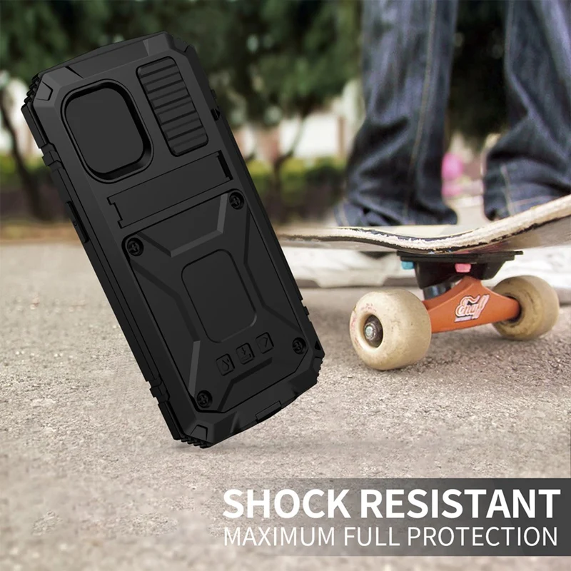 

Three-Proof Mobile Phone Shell Desktop Stand Shell Metal Anti-Drop Shell for iPhone12