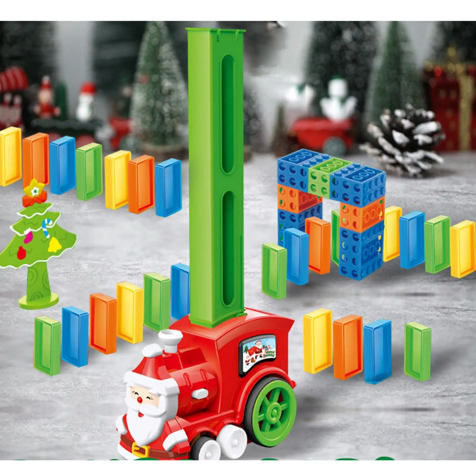 

Electronic Train Automatic Placement Domino Blocks Play Set Kids Birthday Gift