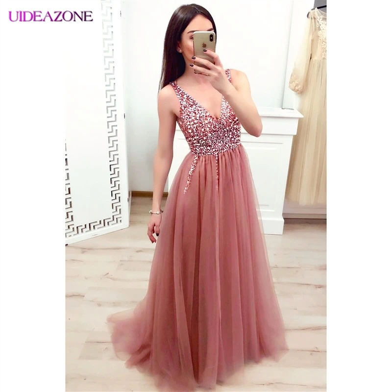 UIDEAZONE элегантное вечернее платье женское сексуальное с v образным вырезом