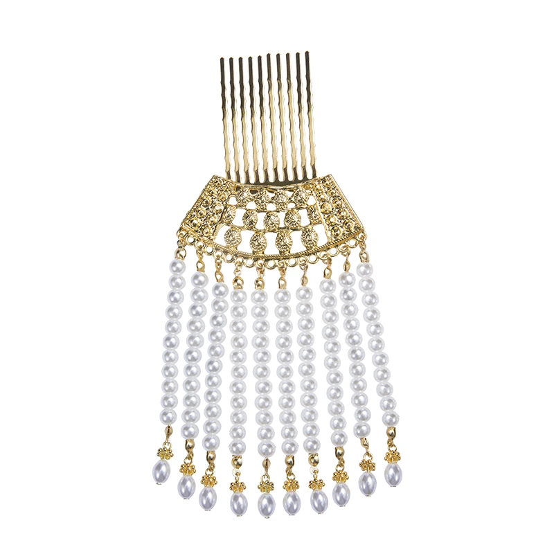 Шпилька для волос в старинном стиле Классическая гребень Hanfu с жемчужинами и